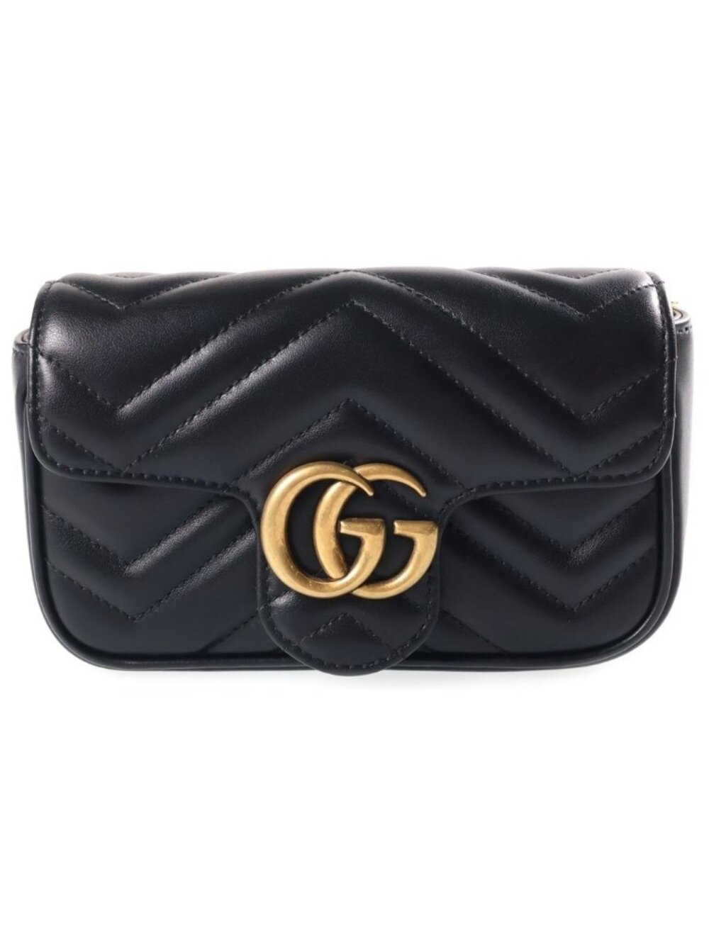 Gucci GG Marmont Chain Shoulder Bag Leather Black